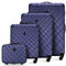 WITTCHEN Reisekoffer 4er Koffer-Set Rollkoffer Trolley Handgepäck Hartschale aus ABS mit 4 Spiner Rollen Zahlenschloss Teleskopgriff Classic line Dunkelblau