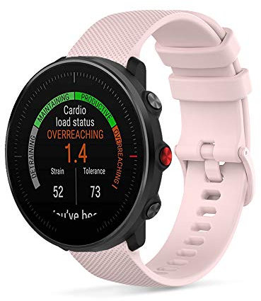 22mm Bracelet de Montres en Silicone Bande de Remplacement Poignet Sangle en Sports Compatible avec Polar Vantage M2 /Polar Vantage M/Polar Grit X (Rose)