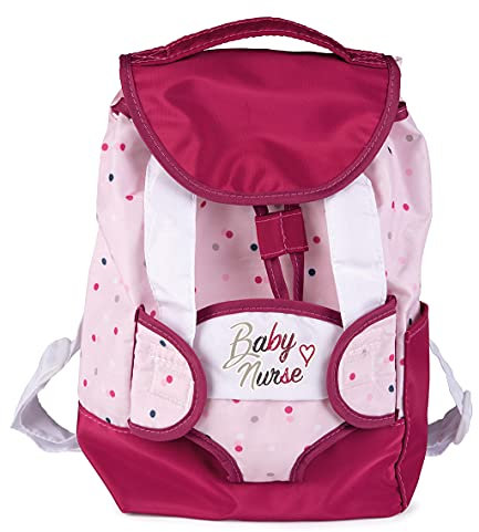 Smoby - Baby Nurse – Rucksack – Babytrage + integrierter Flaschenhalter – für Puppen und Puppen – verstellbare Träger – 220364WEB