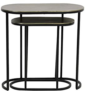 Light & Living Beistelltisch Bocov - Bronze - 53x26x53cm - Oval - Metall - Couchtisch - Sofatisch - Kleiner Tisch für Wohnzimmer & Schlafzimmer