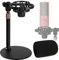 Pied de Micro de Bureau Avec Support Antichoc, Bonnette en Mousse, Support de Microphone Réglable Réduit le Bruit des Vibrations pour Razer Seiren X Seriren V3 AT2020, Frgyee