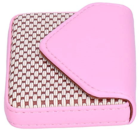 Visitenkartenhalter, PU-Leder Leichtes Visitenkartenetui Tragbar für Note Cards für Kreditkarten(Rosa)