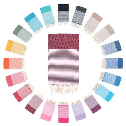 Darido Hamamtuch/Strandtuch/Badetuch/Saunatuch (100% Baumwolle, 100x200cm) - leicht, weich & saugfähig - XXL Hamamtuch groß 100x200 cm - Sauna Hamam Tuch für Damen und Herren