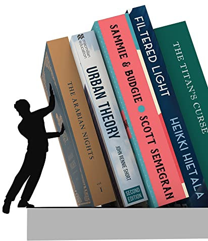 Stylische Metall Buchstütze in Schwarz - Bücherhalter für jeden Winkel, Regalbrett, Schreibtisch, Desk - Deko Buch Organizer Bücherhalter - die coolste Geschenkidee (Cliffhanger)