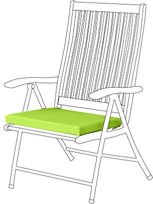 Gardenista Stuhlkissen 44 x 50 x 5 cm - Polsterauflage Auflage für Stühle/Rattanstühle Stuhlauflage mit Schleifenbändern -Wasserresistent Indoor Outdoor Sitzkissen für Gartenstuhl (Limette, 1)