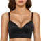 DOBREVA BH Damen ohne Bügel Push Up T Shirt BHS Gepolstert Bustier Soft Nahtloser Schwarz 90B