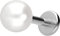 PIERCINGLINE Titan Labret mit Gewinde synth. PERLE Piercing Ohr Helix Lobe Tragus Silberfarben 6 x 1,2 x 7 mm
