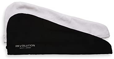 Revolution Beauty Haircare Microfibre Hair Wrap Black and White