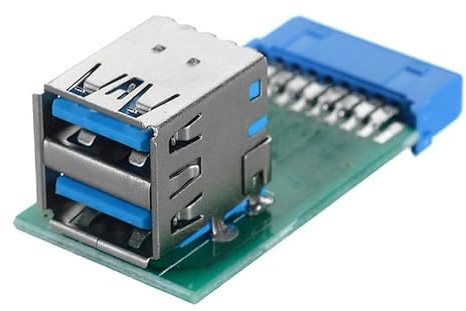 CY Vertikaler Dual-Port-USB-3.0-A-Buchse-zu-Motherboard-20-Pin-Box-Header-Slot-Adapter-PCBA für Mainboard