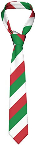 DABOYOZHZH Italienische Flagge Italienisch Gestreifte Krawatte Herren Krawatte Herren Party Business Krawatten Weiche Skil Tie, Weiss/opulenter Garten, Einheitsgröße