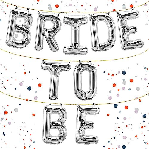 Kopper-24 Folienballon-Set Bride to Be in Silber, 40 cm - Perfekte Deko für Junggesellinnenabschiede & Verlobungsfeiern - Feiere die zukünftige Braut