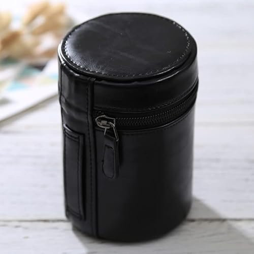 Kamera -Objektivbeutel Mittlerer Objektivgehäuse Zippered PU-Leder-Taschentasche für DSLR-Kameraobjektiv, Größe: 13x9x9cm Kamerazubehörfälle