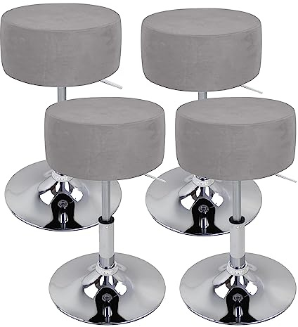 XGANGM Hockerbezug Rund Durchmesser 33.5/34cm H14/17 cm Sitzhocker Bezug Stretch Velvet Hocker Rund Bezug Runder Stuhlbezug Protector Waschbarer Runder Drehbarer Hocker Schonbezug,#7,4pcs