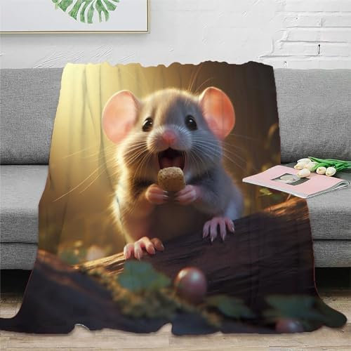 Strunt Niedliche Maus Zeichentrickfilm Mouse Decke Kuscheldecke Plüschdecke Printdesign Couchdecke MikrofaserDecke 60x80inch(150x200cm)