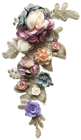 Spitzen Applikation 3D Floral Spitze Patches Ausschnitt Kragen Spitze Stoff Stickerei Patch, Ausschnitt Spitze Bestickte Kragen Nähen Patches für DIY Kleidung Hochzeitskleid Kragen Handwerk