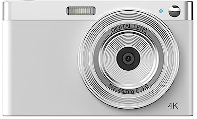 DELURA Mikro-Spiegelreflexkamera, 4K-Video, tragbare Digitalkamera, Retro-VLOG-Bildschirm, Autofokus, Selfie-Kamera HD Kamera (Color : Blue, Size : Camera)