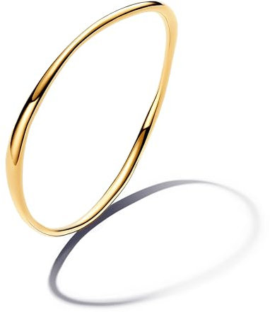 PANDORA Essence Organisch Geformter Armreif aus Sterling Silber mit vergoldeter Metalllegierung, Größe: 17 cm, 563317C00-1