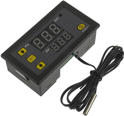 HUAREW Controlador de Temperatura Digital W3230 AC 110V-220V 20A Interruptor de Control de termostato de Pantalla Digital con sonda de sensores NTC 10K(-50℃-120℃)