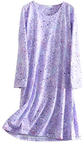 Dreamskull Nightdress for Women Ladies Long Sleeve Nightie Loose Nightshirt Cartoon Stely Nightgowns Home T-Shirt Dress For Autumn