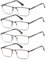 Fsread 4 Pack Lesebrille Herren Blaulichtfilter mit Federscharnieren Rectangular Reader Full Frame Ultraleicht Metallrahmen +1.0