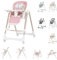 Chipolino Kinderhochstuhl 2 in 1 Milk Shake, verstellbar, Babyschaukel, Räder, Farbe:rosa