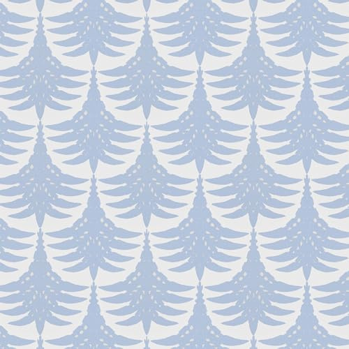 JOLIHOME Blue and White Sticky Back Plastic Vinyl Film Trees Stripes Look Self Adhesive Wallpaper Peel and Stick Wall Paper for Cabinets Home Kitchen Surface 44.5x500cm