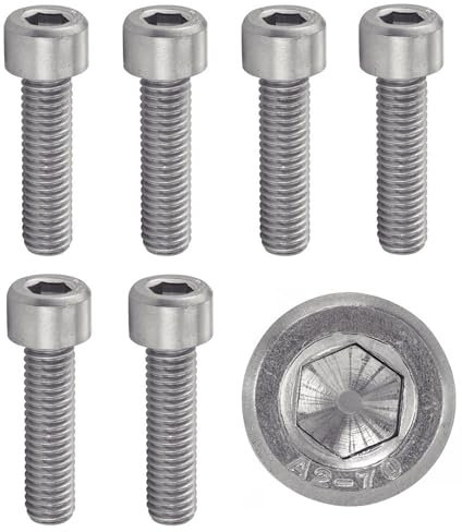Tornillo inoxidable M8x20 mm cabeza cilíndrica BTR Ø 8x20 mm | Tornillos M8 x 20 mm CHC de 6 caras huecos (llave allen) | Acero inoxidable A2-70 (V2A/304) | ISO 4762 / DIN 912: lote de 10 piezas