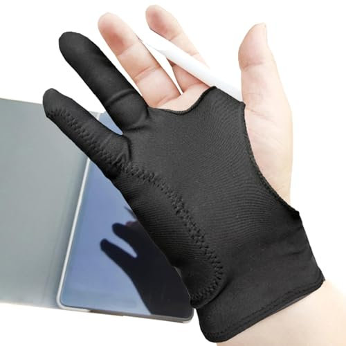 Digital Drawing Glove – Two-Finger Artist Glove | Anti-touch Smudge Guard, Smooth Elasticity, Reduces Friction for Pen, Pencil, Sketching, Painting, Compatible with and Graphics Tablets
