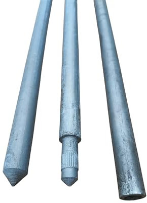 Tiefenerder Erder Erdung feuerverzinkt Ø16 1500mm SET - Längenauswahl 1,5m 3m 4,5m 6m 7,5m 9m (Ø16 Verlängerung 1,5m)