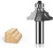 1pcs Double Round Over Edge Forming Router Bit, 6mm 1/4 Inch 12mm 1/2 Inch Shank Handrail Woodworking Tools Rounding Over Router Bit(6mmx28.6mm)