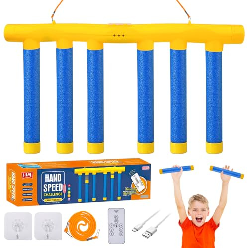 Reaktionstraining Spiel, Reaktionsspiel Stäbe Fangen Kinder Erwachsene | Fallende Stäbe Reaktionsspiel mit 3 Einstellbare Geschwindigkeit & Fernbedienung, Fallenden Game Sticks, Familienspiel