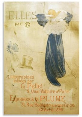 ZhuCaiRr Henri De Toulouse Lautrec Painter Works (Elles) Poster auf Leinwand, Wandkunst, Bilddrucke, zum Aufhängen, Foto, Geschenkidee, Dekoration, Heimkunstwerke, 30 x 45 cm