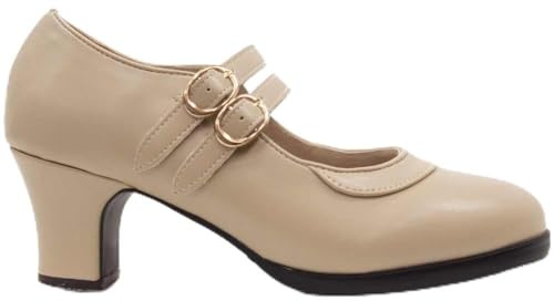 El Rocio desde 1980 Zapato De Flamenco con Doble Suela y 2 Correas
