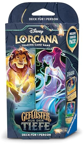 Ravensburger Disney Lorcana Trading Card Game: Geflüster aus der Tiefe - Einzelspieler Deck Bernstein und Smaragd (Deutsch)