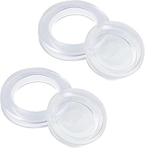 IHLOOTD 2 Pièces Anneau de Trou pour Parasol de Table Terrasse, Bague et Bouchon en Silicone 4,2 cm, Accessoire de Support de Parasol pour Table de Jardin, Verre ou Plage (Blanc)