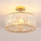 ANWIO Gold Crystal Ceiling Lights,3-Light Modern LED Chandeliers Fitting,Industrial Crystal Semi Flush Mount Ceiling Lighting for Hallway Living Room Kitchen Bathroom,Dia 36.5cm,(E27 Base)