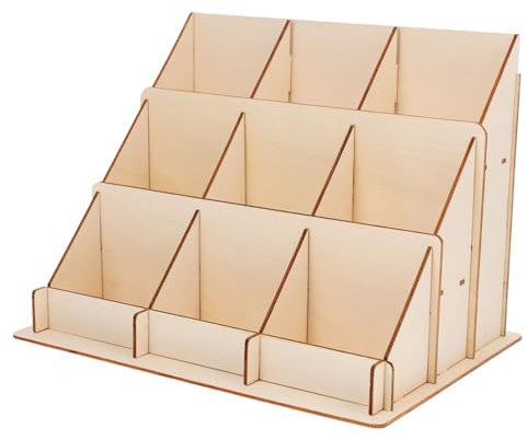 CLISPEED Sammelkarten Ständer Aus Holz Kartenhalter Für Tisch Und Schreibtisch Karten Organizer Für Grußkarten Postkarten Und Visitenkarten Geräumig Und Übersichtlich