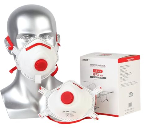 Apex Business Supplies JADA FFP3 Dust Face Mask, Pack of 10, EN149 Certified Face Mask Construction, Sanding, Spray Painting, Cleaning, Mould, Fine Dusts or Asbestos Particles
