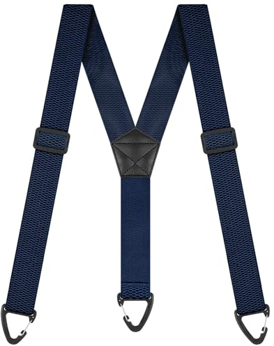 BSBUY Herren Hosenträger Extra Stark Breit 3,8 Cm mit Sehr Starken 3 Metall Druckknopf-Schlaufen Heavy Duty Braces Einstellbar Elastisch Einheitsgröße Hosenträger Damen für Arbeitshose Latzhose Y Form