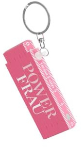 Schlüsselanhänger Mini-Zollstock Mini-Meterstab Geschenk (Pink - Powerfrau - 3917121)
