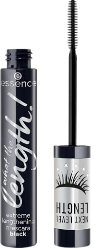 essence what the length! extreme lengthening mascara black Nr. 01 10ml | Mascara, Definierter Look, Verlängernd, Definierend, Langanhaltend, Ultra-Schwarz, Ultra-definierte und lange Wimpern