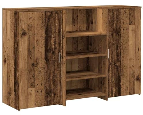 ULUYYUC Empfangstheke Altholz 155x50x103 cm mit Tresen, Stabiler Holzwerkstoff Office Desk für Büro Hotellobby Praxen