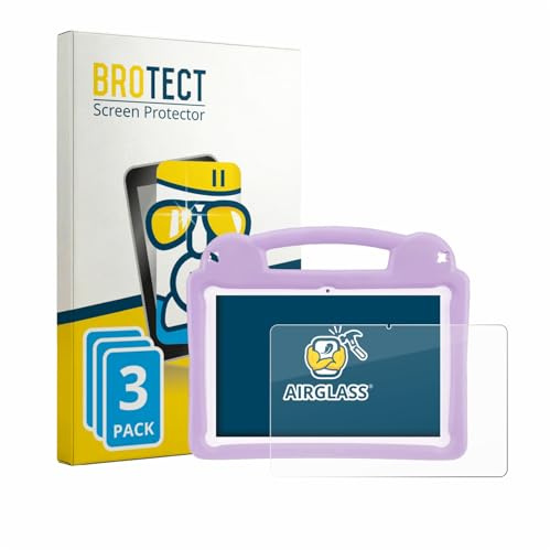 BROTECT 3 Stück Schutzglas für LETGOSPT Kids Tablet 10.1 Schutzfolie Panzer Folie Glas[Extrem Kratzfest, Anti-Fingerprint, Ultra-Transparent]