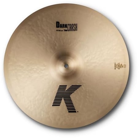 Zildjian K' Dark Crash Thin 16, Traditional Finish - Crash Cymbal | Explosive Accent Voice, Quick Response for Fills, Ready for Any Drum Set, Gig and Studio Ready, 16 Inch Bronze Alloy