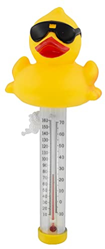 GAME 7000 Derby Duck Spa and Pool Thermometer, Shatter-Resistant Casing Tether Included, Fahrenheit and Celsius, 9-in Height x 3-1/2-in Diameter, Old Version