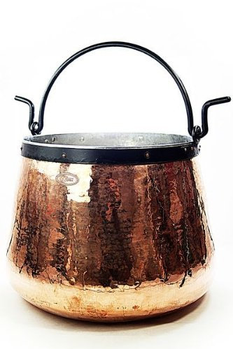 CopperGarden Kupferkessel 60 L mit Henkel I Robuster Kessel aus verzinntem Kupfer: Ideale Wärmeleitung & -verteilung I Lebensmittelechter Feuerkessel für Gulasch/Feuerzangenbowle uvm.