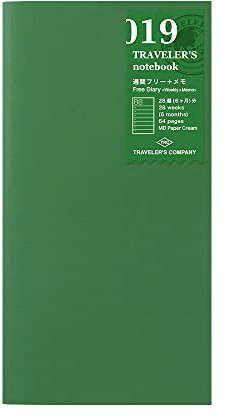 Midori-Reisenotitzbuch (Refill 019), Tages- und Wochenansicht und Notizen (28 Wochen) von Traveler 's Notebook