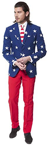 Opposuits OSUI-0023-EU52 - Stars and Stripes - USA Kostüm, Größe 52, mehrfarbig