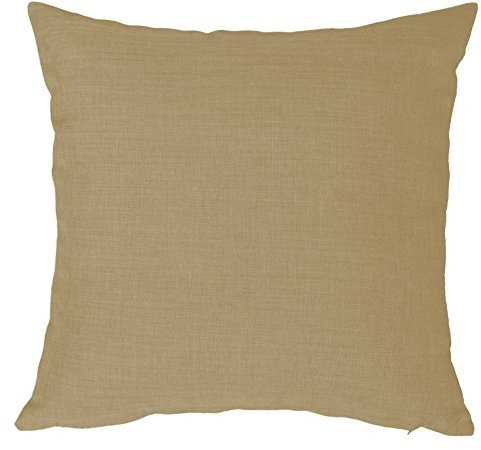 Kissenbezug 80x80 cm beige Natur mit Reißverschluss Struktur Leinenoptik Kissen für Sofa Wurfkissen