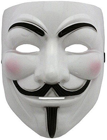 Boolavard 2022 NEW V wie Vendetta Maske mit Eyeliner Nostril Anonymous Guy Fawkes Fancy Adult Kostüm Zubehör Halloween-Maske Ltd